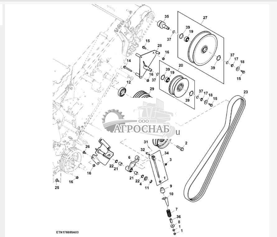 Натяжитель привода наклонной камеры с постоянной скоростью, 3 паза — 3HB 